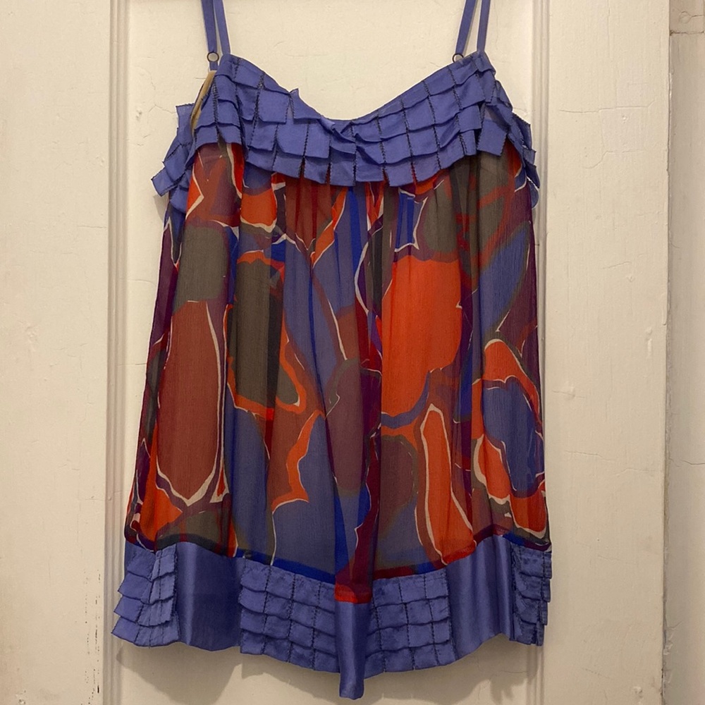 Sweetface Floral Silk Tank, Size 6